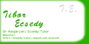 tibor ecsedy business card